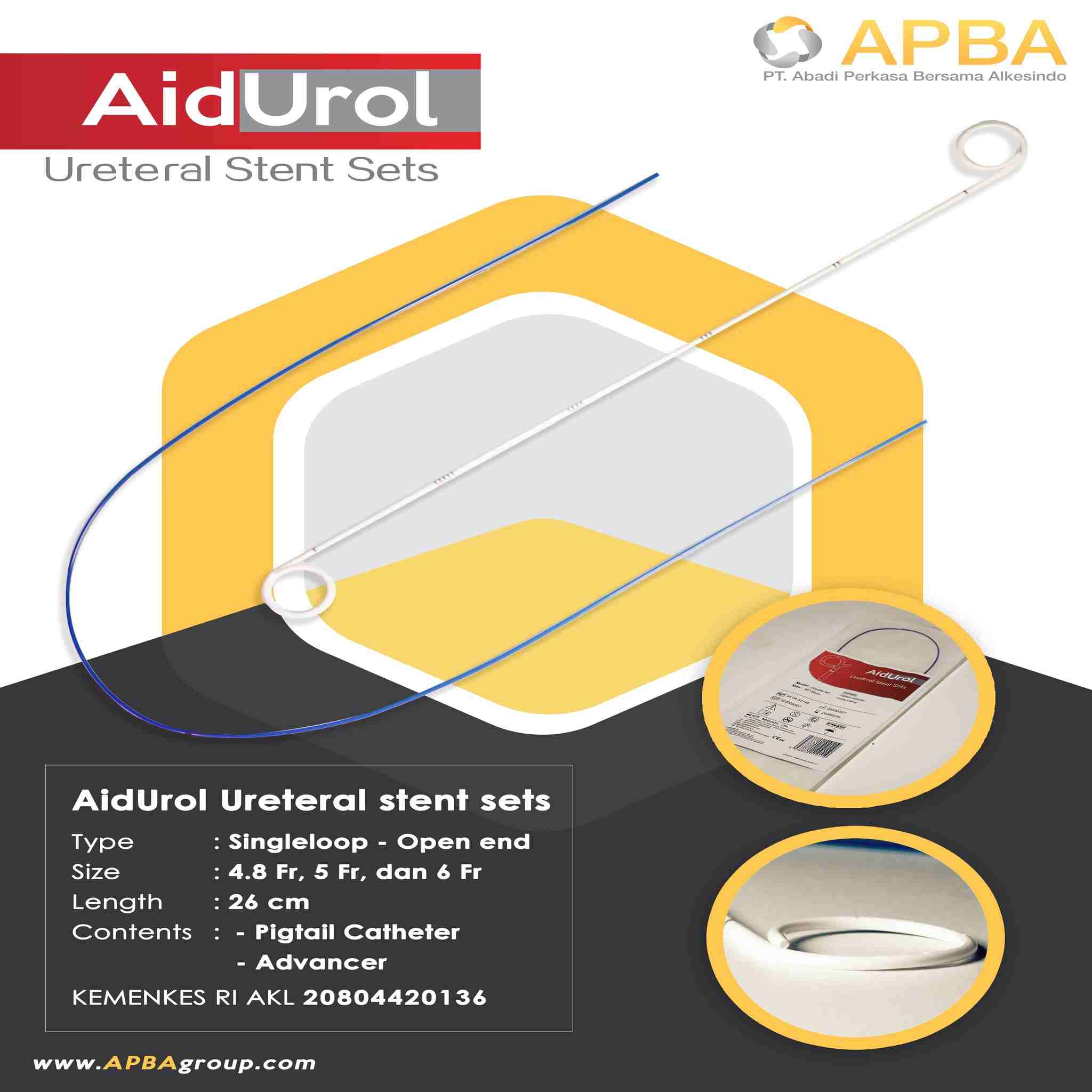 AIDUROL Ureteral Stent Sets (Non Wire 6Fr)